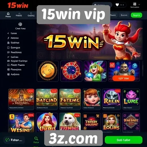 Interface do usuário do 15win vip é intuitiva